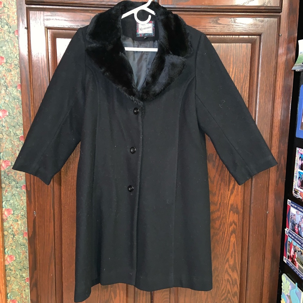 Rothschild Black faux fur black winter coat